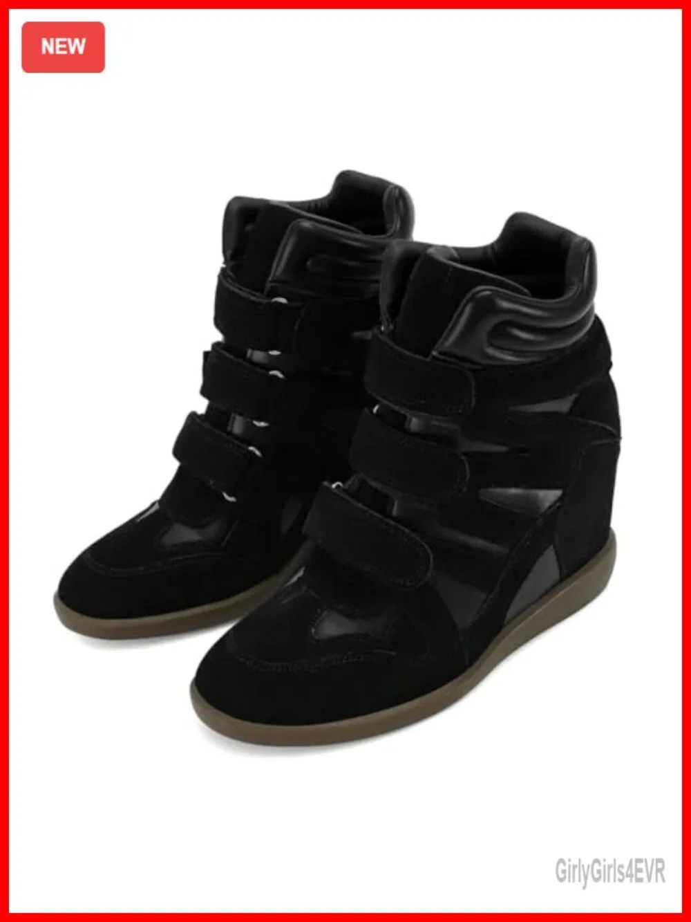 Hidden Wedge Sneakers for Women High Top Suede Platform Tennis Casual